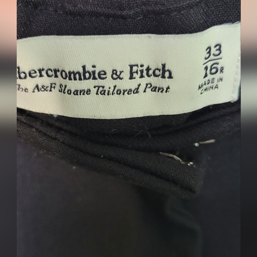 Abercrombie & Fitch Sloane Tailored Wide Leg Pants 16 High Waist Trouser Black - Picture 3 of 4